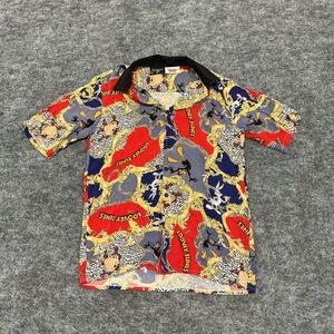 Reclaimed Vintage Looney Tunes 90s Print Button Down Shirt Best Fits Size Small